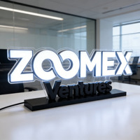 Enseigne de comptoir publicitaire sur mesure en acrylique avec lettres lumineuses LED pour bureau
