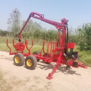 Remolque forestal de 3 toneladas con grúa, remolque de madera atv