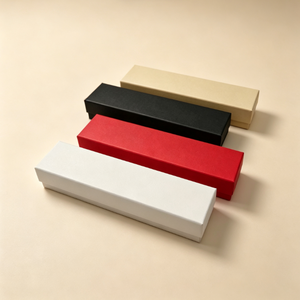 Boîte à bijoux rectangulaire longue et élégante, disponible en plusieurs couleurs, coque en papier rigide avec doublure en velours, boîte de rangement pour collier - Product Image 6