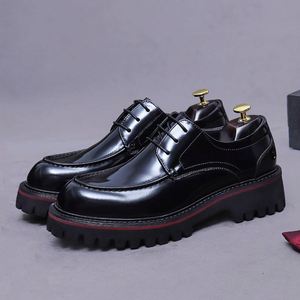 Zapatos Oxford Formales de Estilo Italiano para Hombre, Hechos a Mano con Cordones de Cuero Genuino, Punta Puntiaguda, Transpirables, Antideslizantes y Ligeros - Product Image 4