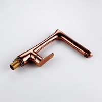 Robinet de cuisine de luxe en laiton massif or rose, monotrou, à poser sur comptoir, mitigeur chaud/froid pour projets hôteliers et villas