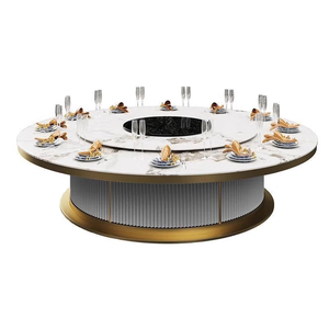 Vòng tự động xoay Trắng bàn ăn nội thất khách sạn nhà hàng kích thước lớn tiệc hội trường bàn ăn tối - Product Image 4