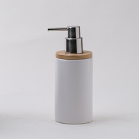 Ensemble d'accessoires de salle de bain en céramique, 5 pièces, Design moderne, avec Base en bois de bambou, effet mat pour maison et hôtel, nouveau