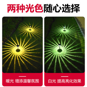 ไฟสนามหญ้าพลังงานแสงอาทิตย์ LED กันฝน ไฟสวนกลางแจ้งสำหรับตกแต่งลานบ้าน ทางเดิน และภูมิทัศน์ - Product Image 4