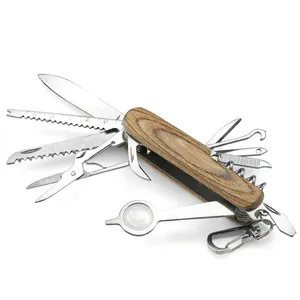 New Arrival Golden Supplier Pocket Stainless Steel Multi Knife with Wood Handle