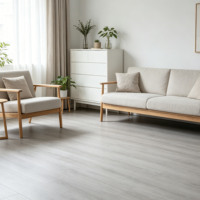 Suelo Vinílico Laminado SPC de PVC Entrecruzado de Diseño Moderno en Blanco y Gris de 4-10 mm para Dormitorio