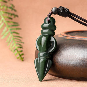 Pendentif en jade naturel véritable de Hotan, design original, pour homme, vente en gros, HT03 - Product Image 3