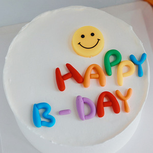 Cute Colorful Letter Cake Decoration Topper Happy Birthday Reusable Birthday Party Decor Round Cake Toppers - Product Image 1