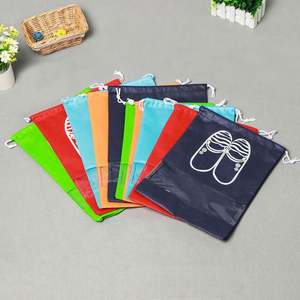 กระเป๋าใส่รองเท้าผ้าใยสังเคราะห์แบบผูกเชือกปากกระเป๋ารองเท้ากันฝุ่นกันฝุ่น - Product Image 3