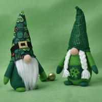 St.Patrick's Day Gnome Party Favor Poupées en peluche Saint Patrick's Day Décorations irlandaises Homme Green Leaf Festival Ornement