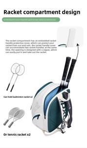 <span class=keywords><strong>Sac</strong></span> <span class=keywords><strong>à</strong></span> <span class=keywords><strong>dos</strong></span> de sport en PU pour tennis, <span class=keywords><strong>badminton</strong></span> et tennis de table, pour hommes/femmes, compartiment séparé pour chaussures, compartiment pour raquettes, grande capacité - Product Image 6