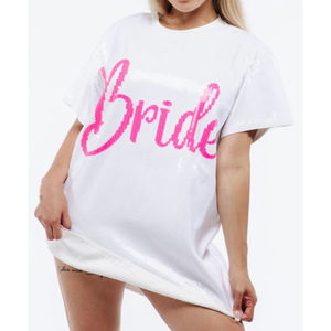 Glam Bride Party Sparkle Túnica Top Despedida <span class=keywords><strong>de</strong></span> <span class=keywords><strong>soltera</strong></span> Vestido <span class=keywords><strong>de</strong></span> lentejuelas Impresionante novia Lentejuelas Camiseta Vestido <span class=keywords><strong>de</strong></span> novia Vestido <span class=keywords><strong>de</strong></span> lentejuelas - Product Image 4