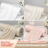 Tissu extensible en soie de lait pour draperie de mariage, couleur beige, pour plafond ondulé de salle de mariage, décoration de scène d'hôtel de style coréen
