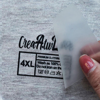 Étiquette Personnalisée DTF en Vinyle Thermocollant pour Vêtement, Transfert à Chaud Imprimé, Logo Taille de Cou