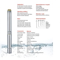 Pompe submersible pour puits profond 3SD 3.5/18 1.5HP, sortie en acier inoxydable, câble de 20M