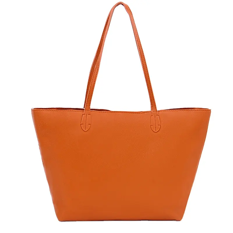 custom Cheap fashion promotional leather tote bags for women with logo