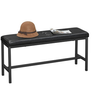 Banc de salle à manger rembourré industriel <span class=keywords><strong>VASAGLE</strong></span> en gros avec revêtement en cuir PU, cadre en acier pour usage domestique et hôtelier - Product Image 6