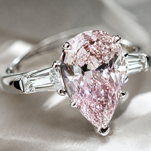 Anello con zircone a forma di pera rosa per donna, elegante gioiello da dito per matrimoni e feste - Product Image 5