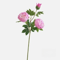Fleur de pivoine artificielle de haute qualité, toucher réel, 3 têtes, pour décorations de mariage et murales, pour la fête des pères