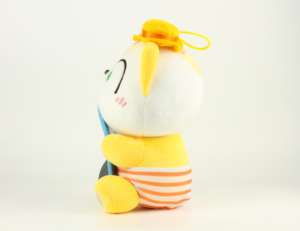 Personalizado 8 pulgadas vívida expresión monopatín chico gatito de peluche amarillo brillante caliente llavero de peluche de juguete para aliviar el estrés - Product Image 3