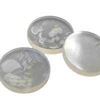 Agate naturelle enveloppée de soie, ronde, blanche, semi-finie, accessoire de bijouterie DIY, technique de gravure double face sur pierre brute