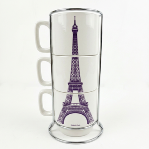 Stackable Ceramic Mug Set with Customized Logo and Pattern-Dishwasher Safe <strong>Drink</strong> <strong>Ware</strong> for Coffee &amp; Tea-<strong>Customizable</strong> Pieces - Product Image 4
