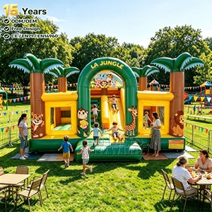 <span class=keywords><strong>Château</strong></span> gonflable commercial en PVC <span class=keywords><strong>LA</strong></span> JUNGLE avec toboggan, <span class=keywords><strong>château</strong></span> gonflable pour enfants pour événements en plein air, location pour fêtes - Product Image 1