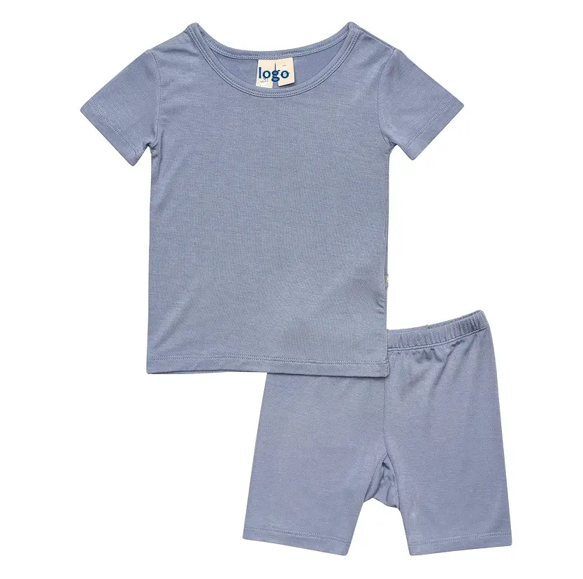 Hongbo OEM Newborn Baby Pajamas Sets Summer Short Sleeve Knitted Cotton Tops Boys Girls Outfits 2 Pieces Baby Clothing Sets