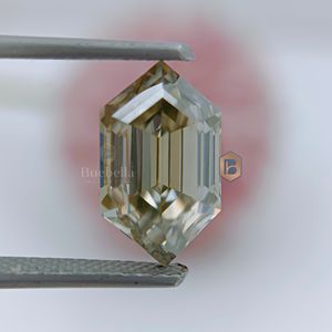 Amarillo pálido y blanco 20.0ct Joyería hecha a mano certificada Corte hexagonal 1.0ct Moissanite Diamante Suelto - Product Image 2