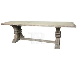 Banc en bois rembourré de style rustique antique pour salle à manger - Product Image 1