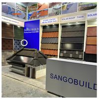 Sistem Fotovoltaik Monokristalin Silikon Sangobuild Solarziegel Dach 55watt BIPV Genteng Surya Hitam