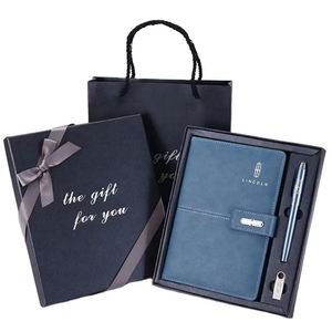 Set de Regalo de Papelería de Lujo Personalizable 2024, Cuaderno de Regalo Promocional para Empresas, Libreta de Cuero Rojo A5 con Bolígrafo - Product Image 2