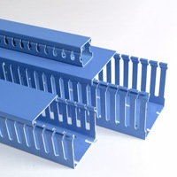 PVC câble goulotte tuyau câble canal bleu en plastique câblage conduit ligne auge pour armoire et boîte de distribution