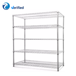 ชั้นวางของโลหะชุบโครเมียม 5 ชั้น ปรับระดับได้ ทนทาน พร้อมติดตั้งแบบเสียบปลั๊ก สำหรับใช้ในบ้าน คลังสินค้า และจัดเก็บสินค้า - Product Image 1