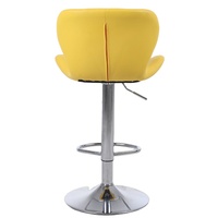 Tabouret de bar moderne en cuir PU jaune pour la maison et l'usage commercial, pour les hôtels et les salles à manger, meubles en cuir synthétique