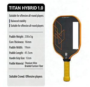 Nouveau <span class=keywords><strong>Devis</strong></span> 16mm T700 en <span class=keywords><strong>fibre</strong></span> de carbone nid d'abeille, raquette de pickleball hybride haut de gamme professionnelle en <span class=keywords><strong>fibre</strong></span> de titane, homologuée USA - Product Image 5