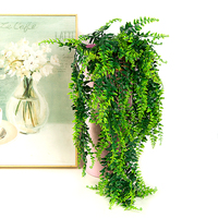D16 Décoration Maison Mariage Boutique Simulation Fougère Herbe Plante Verte Feuilles Persanes Fleur Murale Suspendue Plantes Artificielles Vignes