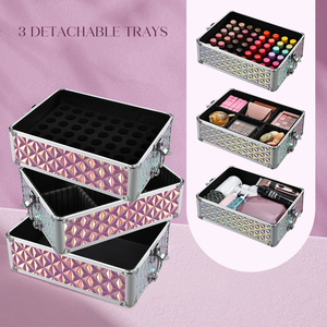 Extra Large <b>Makeup</b> Rolling <b>Case</b> Travel 5 in 1 Cosmetic Train <b>Case</b> Trolley Box Multi-functional <b>Makeup</b> Storage <b>Organizer</b> Cart - Product Image 3