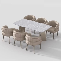 Chaises de salle à manger de style italien moderne et luxueux avec accoudoirs et dossiers souples pour la maison, le maquillage, la réception d'hôtel, la salle à manger