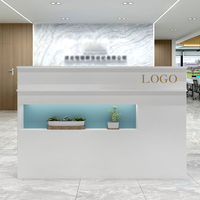 Comptoir de Caisse Blanc pour Magasin de Détail, Bureau de Réception en MDF pour Boutique