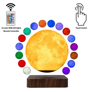 Portable RGB 16 Color LED 3D European Romantic Modern Bedroom Light Decoration Magnetic Floating Sunset Moon <b>Lamp</b> - Product Image 2