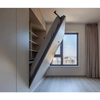 Lits Murphy horizontaux, meubles gain de place pour la maison, lit mural invisible pour petit appartement avec ensemble armoire, lits pliants