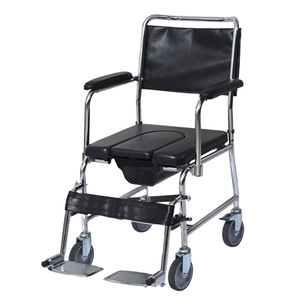 <span class=keywords><strong>Chaise</strong></span> de toilette pliante extra large en acier pour personnes âgées obèses, capacité 120 kg, robuste, portable, avec accoudoirs et support dorsal - Product Image 3