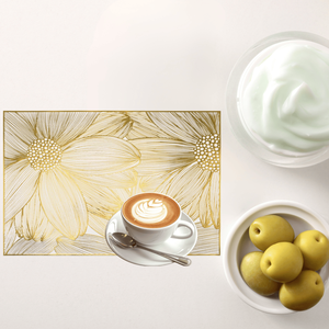 Vente en gros de napperons classiques européens en PVC de mariage sous-verres tapis d'égouttage 30x45cm décorations de table de cuisine écologiques motif de fleurs - Product Image 1