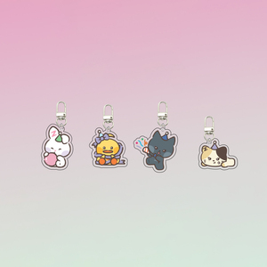 Nouveauté Zb1 Porte-clés et Pendentif de sac tendance en acrylique transparent avec impression UV, motif dessin animé, article de mode en gros - Product Image 4