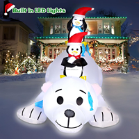 Ours polaire et pingouins gonflables de 7 pieds avec éclairage LED, décoration de Noël gonflable pour la cour, la pelouse, les fêtes en plein air, la maison
