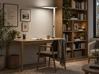 Lampe de sol LED pour le soin des yeux avec lumière à spectre complet, corps en alliage d'aluminium, luminosité et température de couleur réglables pour la chambre à coucher