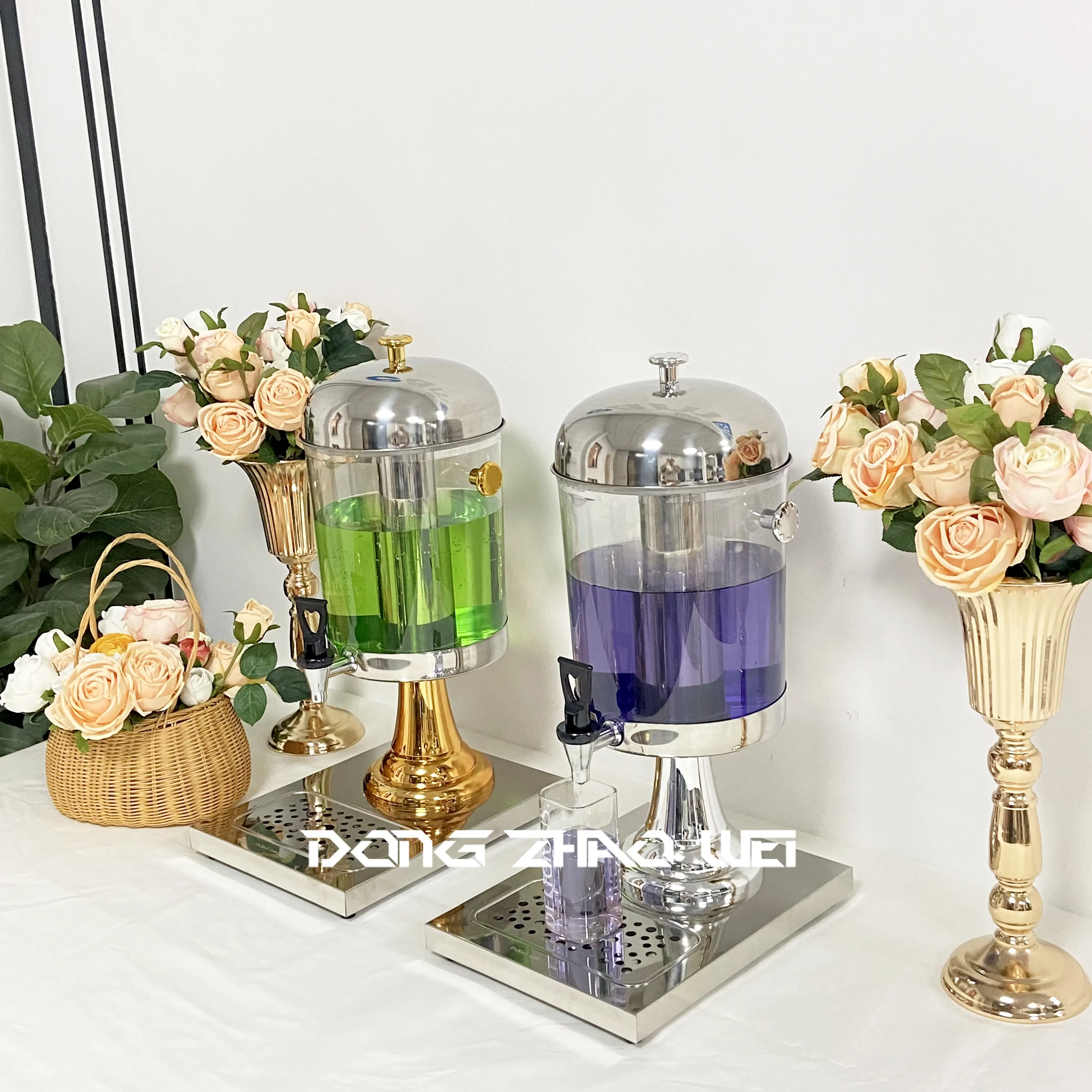 Pabrik stok langsung panas atau dingin komersial Dispenser jus minuman dingin minuman kaca Dispenser Juicer untuk acara katering