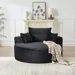 Sofá Comprimido ODM, Sillón Ecológico, Sofá Cama Redondo Grande sin Estructura, Relleno de Esponja, Funda de Pana Extraíble - Product Image 2