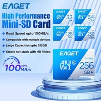 EAGET Grosir Kartu Memori TF SD 16GB 64GB 128GB 256GB Kapasitas Asli Kelas 10 U1U3 100MB/S Logo Kustom Plastik untuk Ponsel